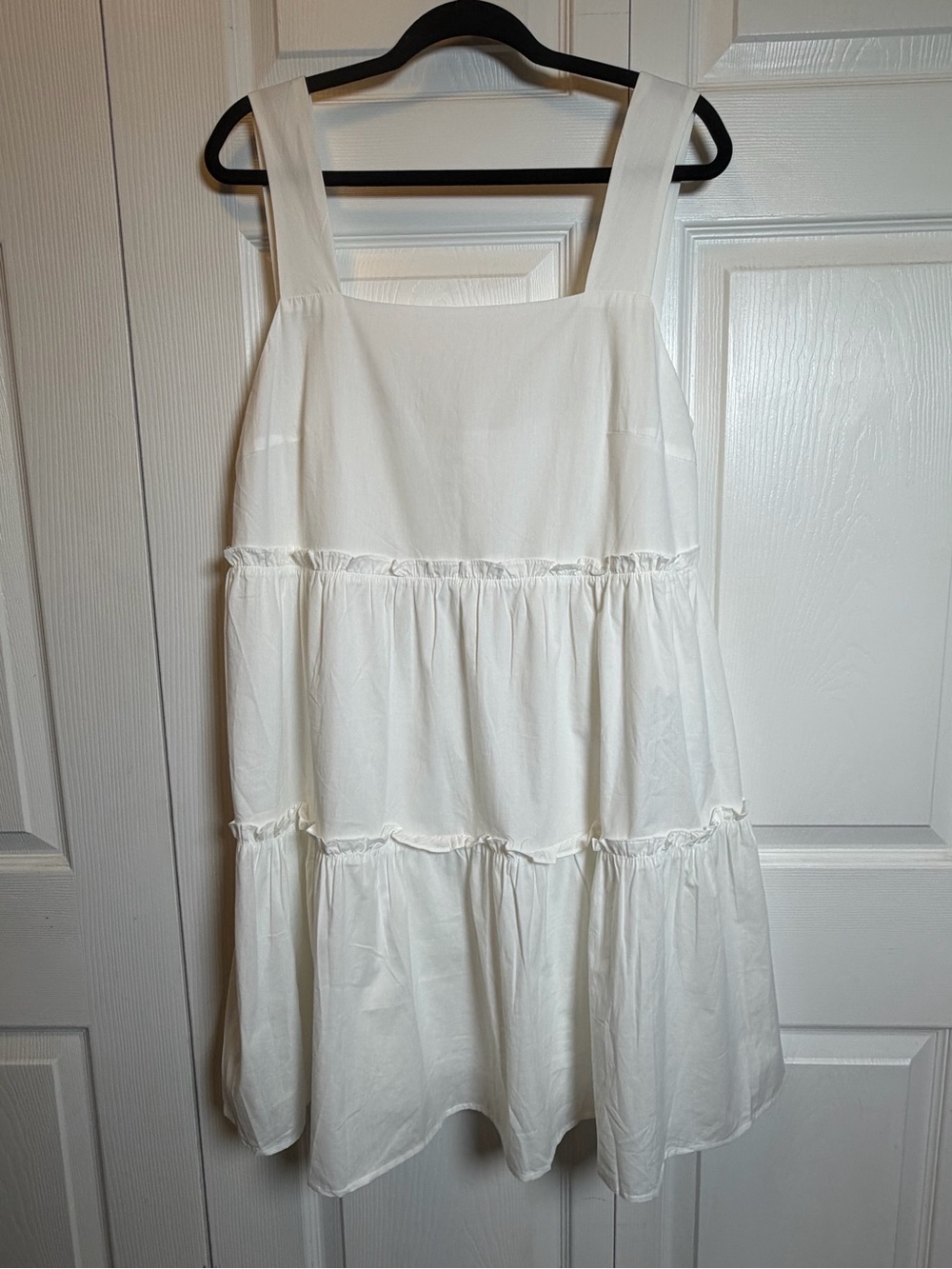 Heyson White Tiered Babydoll Mini Dress 1XL Sleeveless NWT